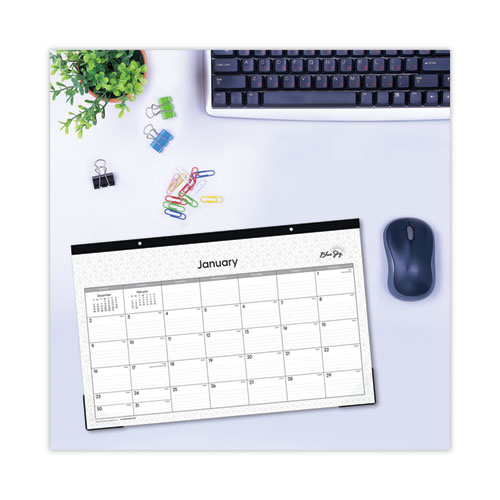 Picture of Enterprise Desk Pad, Geometric Artwork, 17 x 11, White/Gray Sheets, Black Binding, Clear Corners, 12-Month (Jan to Dec): 2025