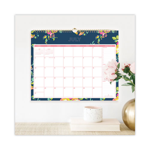 Picture of Day Designer Peyton Academic Wall Calendar, Floral Artwork, 15 x 12, White/Navy Sheets, 12-Month (July to June): 2024 to 2025