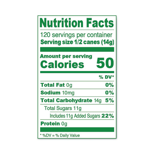 Picture of Peppermint Candy Canes, 1 oz, 60 Pieces/Jar, 1 Jar/Carton