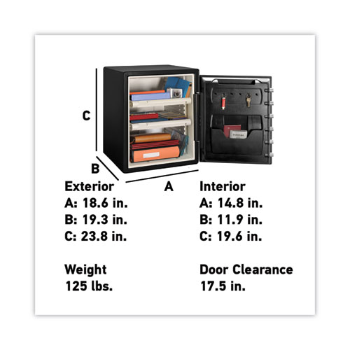 Picture of Fire-Safe with Digital Keypad Access, 2 cu ft, 18.67w x 19.38d x 23.88h, Black