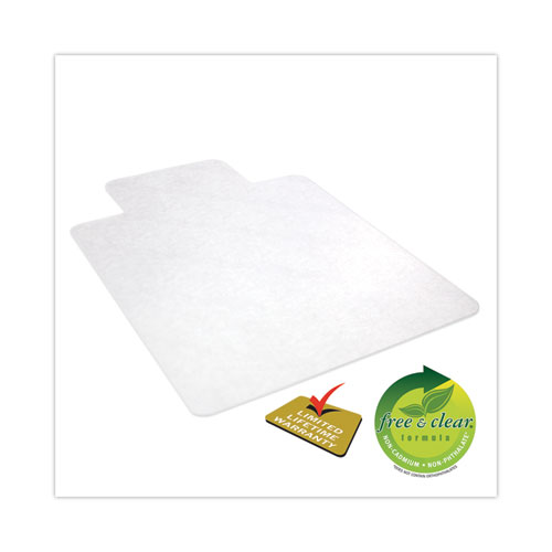 Picture of EconoMat All Day Use Chair Mat for Hard Floors, Flat Packed, 46 x 60, Lipped, Clear