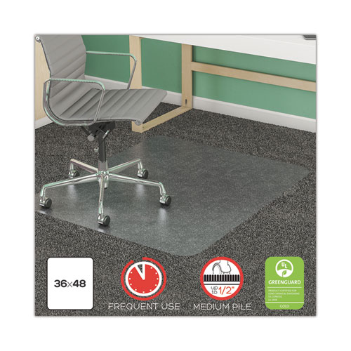 Picture of SuperMat Frequent Use Chair Mat for Medium Pile Carpet, 36 x 48, Rectangular, Clear