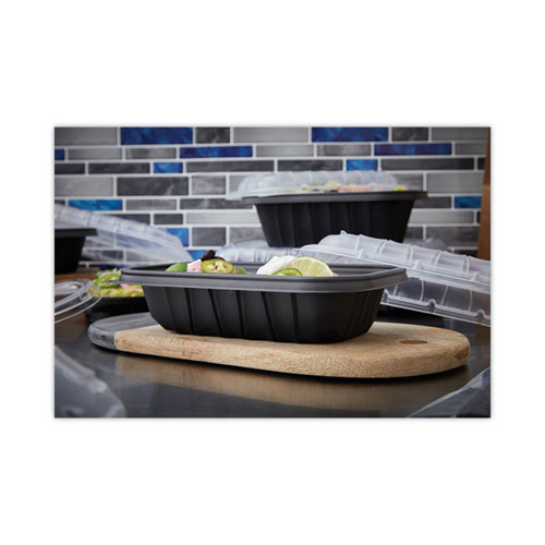 Picture of EarthChoice Entree2Go Takeout Container, 24 oz, 8.66 x 5.75 x 1.97, Black, Plastic, 300/Carton