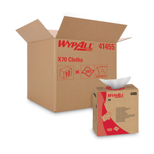 Picture of X70 Cloths, POP-UP Box, 9.13 x 16.8, White, 100/Box, 10 Boxes/Carton