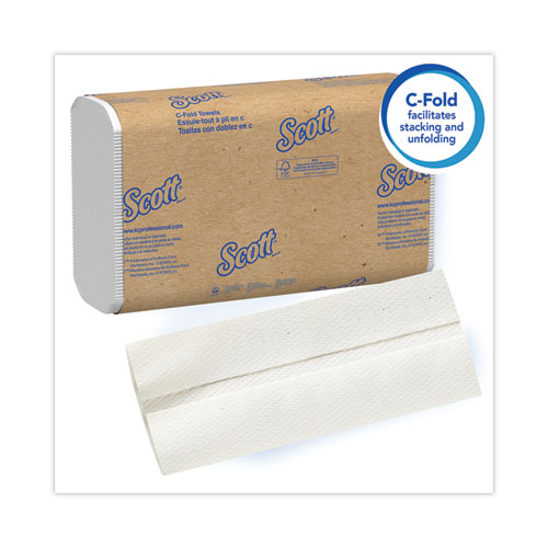 Picture of Essential C-Fold Towels for Business, Absorbency Pockets, 1-Ply, 10.13 x 13.15, White, 200/Pack, 12 Packs/Carton