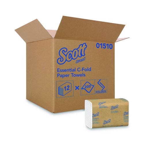 Essential+C-Fold+Towels+for+Business%2C+Absorbency+Pockets%2C+1-Ply%2C+10.13+x+13.15%2C+White%2C+200%2FPack%2C+12+Packs%2FCarton