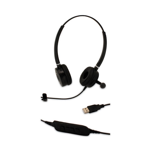 Picture of HS-WD-USB-2 Binaural Over The Head Headset, Black