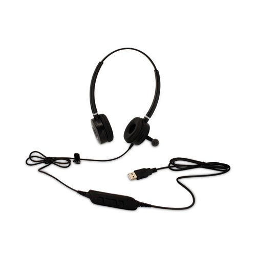 Picture of HS-WD-USB-2 Binaural Over The Head Headset, Black
