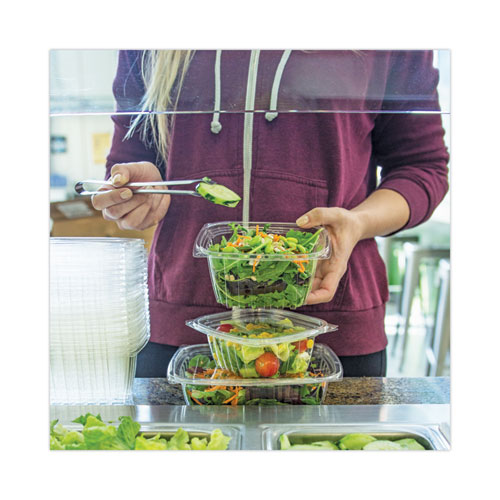 Picture of PLA Rectangular Deli Container Lids, 4.8 x 5.9 x 0.3, Clear, Plastic, 900/Carton