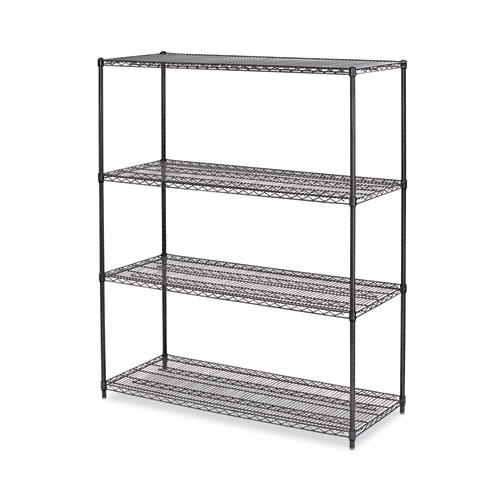 Picture of All-Purpose Wire Shelving Starter Kit, Four-Shelf, 60w x 24d x 72h, Black Anthracite Plus
