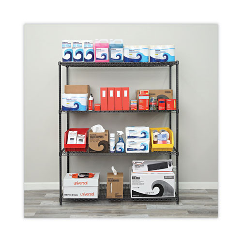 Picture of All-Purpose Wire Shelving Starter Kit, Four-Shelf, 60w x 24d x 72h, Black Anthracite Plus