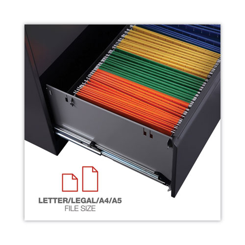 Picture of Lateral File, 3 Legal/Letter/A4/A5-Size File Drawers, Charcoal, 30" x 18" x 39.5"