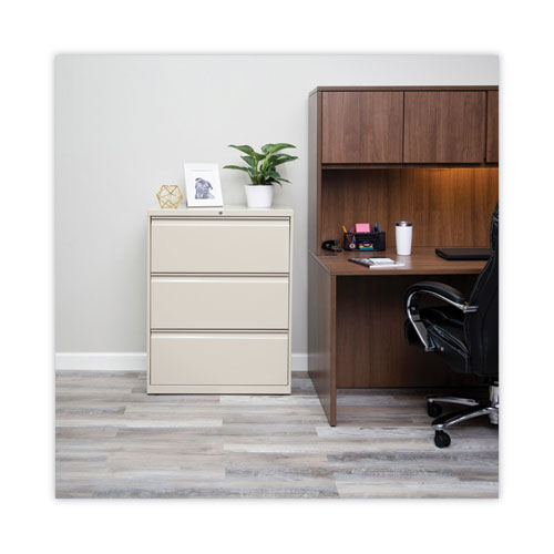 Picture of Lateral File, 3 Legal/Letter/A4/A5-Size File Drawers, Putty, 30" x 18" x 39.5"