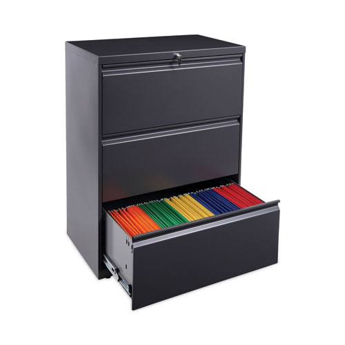 Picture of Lateral File, 3 Legal/Letter/A4/A5-Size File Drawers, Charcoal, 30" x 18" x 39.5"