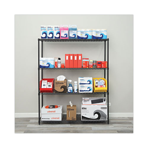 Picture of All-Purpose Wire Shelving Starter Kit, Four-Shelf, 60w x 18d x 72h, Black Anthracite Plus