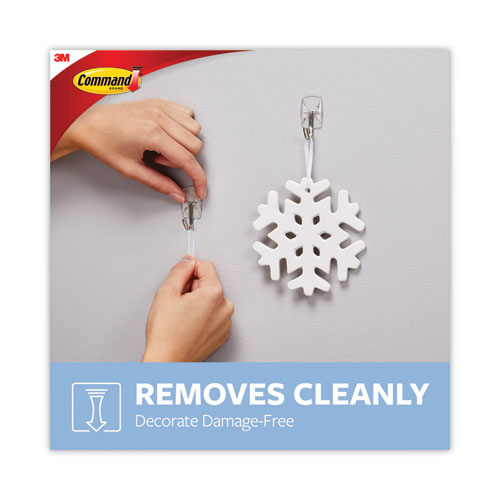 Picture of Small Wire Hooks, Small, Plastic/Metal, Clear, 0.5 lb Capacity, Clear, 15 Hooks and 20 Strips/Pack