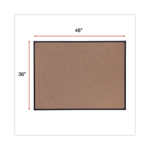 Picture of Tech Cork Board, 48" x 36", Brown Surface, Black Aluminum Frame