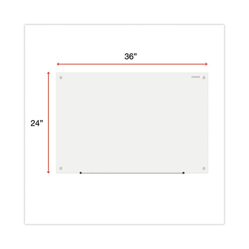 Picture of Frameless Glass Marker Board, 36" x 24", White Surface