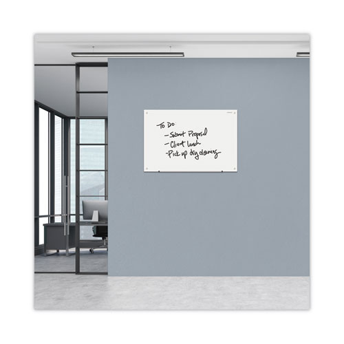 Picture of Frameless Glass Marker Board, 36" x 24", White Surface