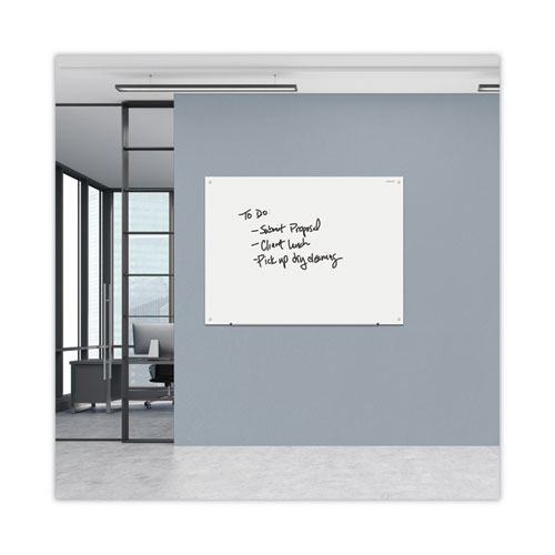 Picture of Frameless Glass Marker Board, 48" x 36", White Surface