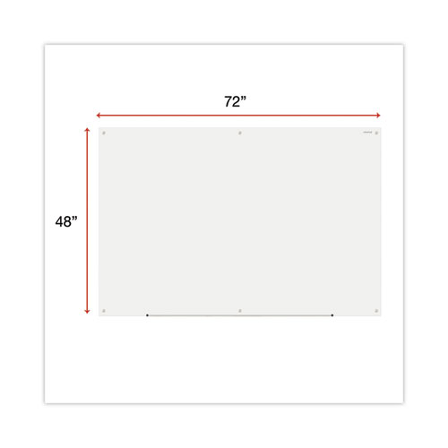 Picture of Frameless Glass Marker Board, 72" x 48", White Surface