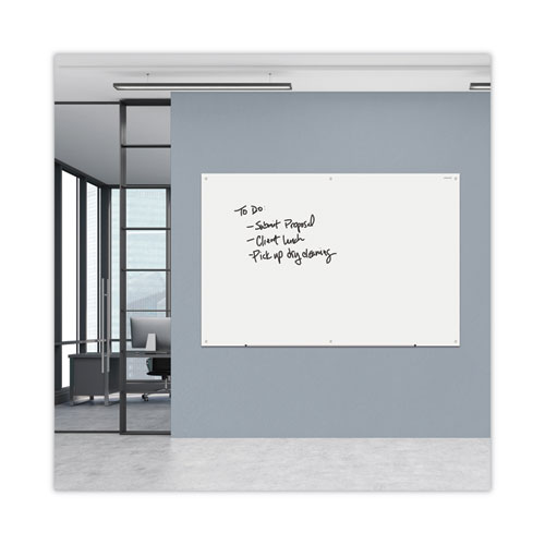 Picture of Frameless Glass Marker Board, 72" x 48", White Surface