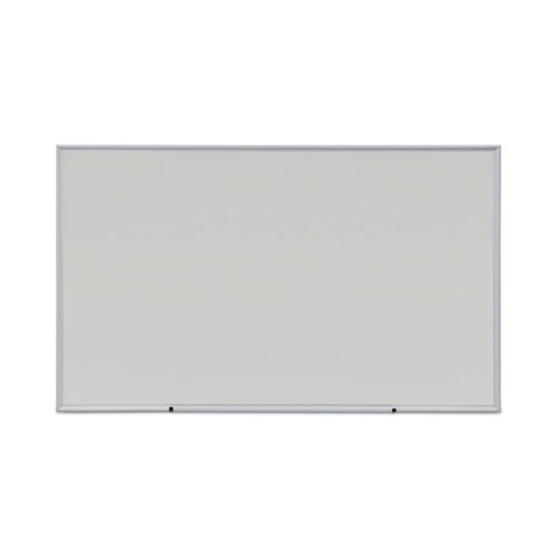 Picture of Deluxe Melamine Dry Erase Board, 60 x 36, Melamine White Surface, Silver Anodized Aluminum Frame