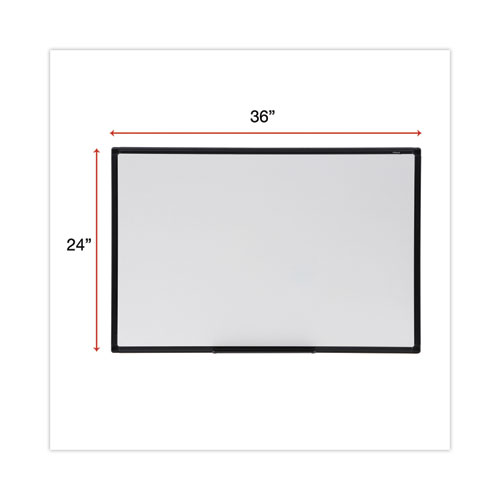 Picture of Design Series Deluxe Dry Erase Board, 36 x 24, White Surface, Black Anodized Aluminum Frame