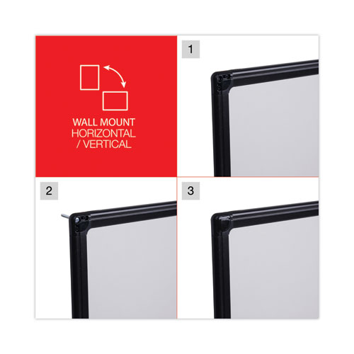 Picture of Design Series Deluxe Dry Erase Board, 48" x 36", White Surface, Black Anodized Aluminum Frame