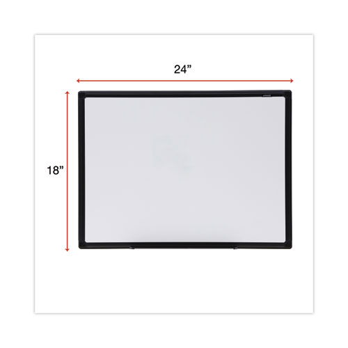 Picture of Design Series Deluxe Dry Erase Board, 24" x 18", White Surface, Black Anodized Aluminum Frame