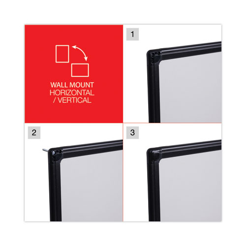 Picture of Design Series Deluxe Dry Erase Board, 24" x 18", White Surface, Black Anodized Aluminum Frame