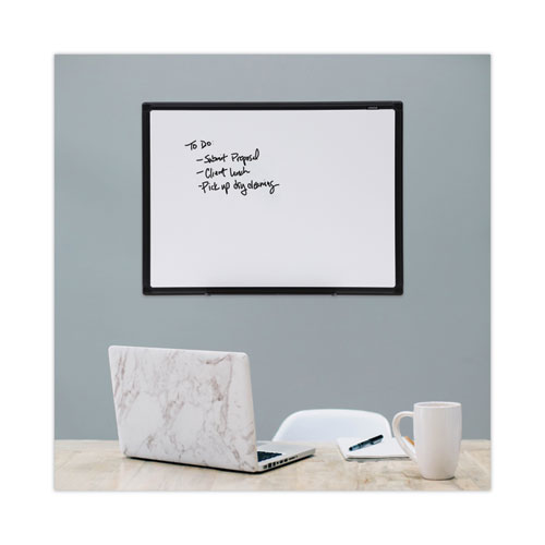 Picture of Design Series Deluxe Dry Erase Board, 24" x 18", White Surface, Black Anodized Aluminum Frame