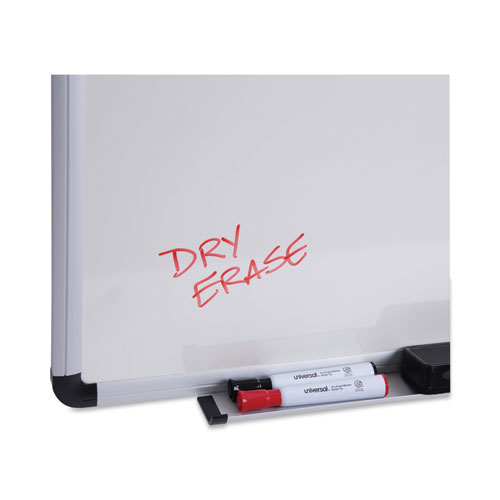 Picture of Modern Melamine Dry Erase Board with Aluminum Frame, 24" x 18", White Surface, Satin Aluminum Frame