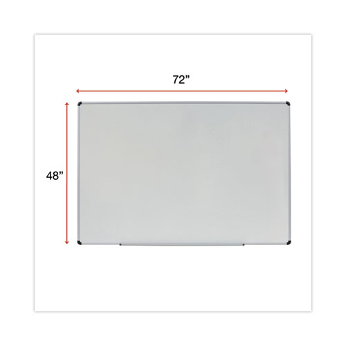 Picture of Modern Melamine Dry Erase Board with Aluminum Frame, 72" x 48", White Surface, Satin Aluminum Frame