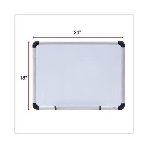 Picture of Magnetic Steel Dry Erase Marker Board, 24" x 18", White Surface, Satin Aluminum Frame