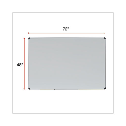 Picture of Magnetic Steel Dry Erase Marker Board, 72" x 48", White Surface, Satin Aluminum Frame