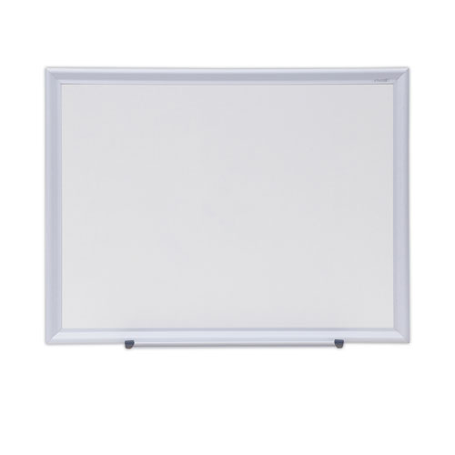 Picture of Deluxe Melamine Dry Erase Board, 24 x 18, Melamine White Surface, Silver Aluminum Frame