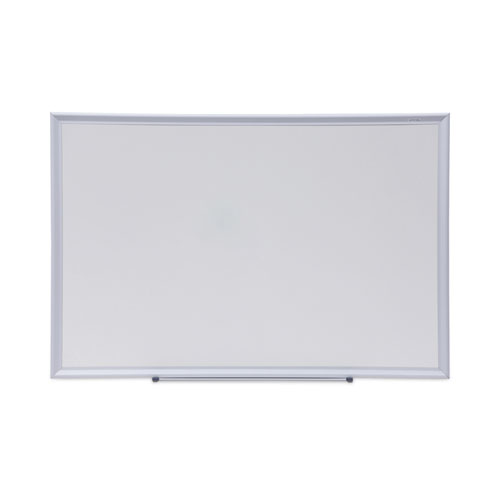 Picture of Deluxe Melamine Dry Erase Board, 36 x 24, Melamine White Surface, Silver Aluminum Frame