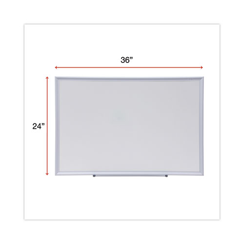 Picture of Deluxe Melamine Dry Erase Board, 36" x 24", White Surface, Satin Aluminum Frame