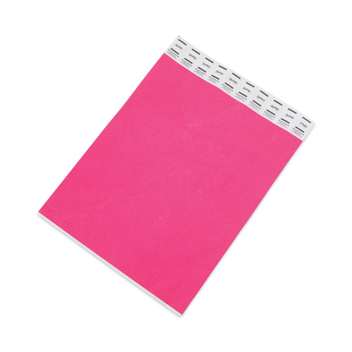 Picture of Crowd Management Wristbands, Sequentially Numbered, 9.75" x 0.75", Neon Pink, 500/Pack