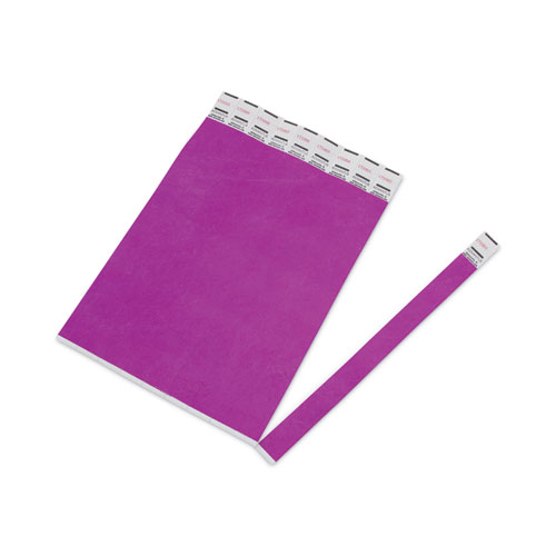 Picture of Crowd Management Wristbands, Sequentially Numbered, 9.75" x 0.75", Purple, 100/Pack