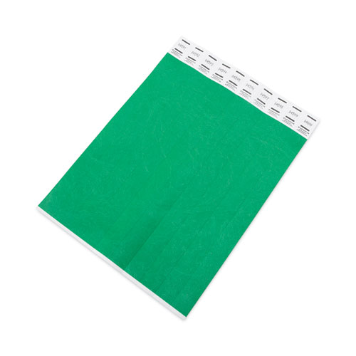 Picture of Crowd Management Wristbands, Sequentially Numbered, 10" x 0.75", Green, 100/Pack