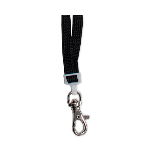 Picture of Deluxe Safety Lanyards, Metal Lobster Claw Hook Fastener, 36" Long, Black, 24/Box