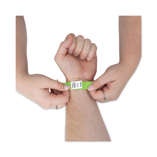 Picture of Crowd Management Wristbands, Sequentially Numbered, 9.75" x 0.75", Neon Green, 500/Pack