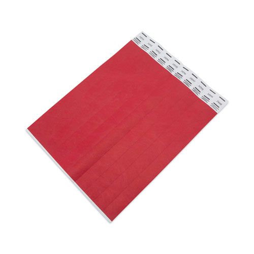 Picture of Crowd Management Wristbands, Sequentially Numbered, 9.75" x 0.75", Red, 500/Pack