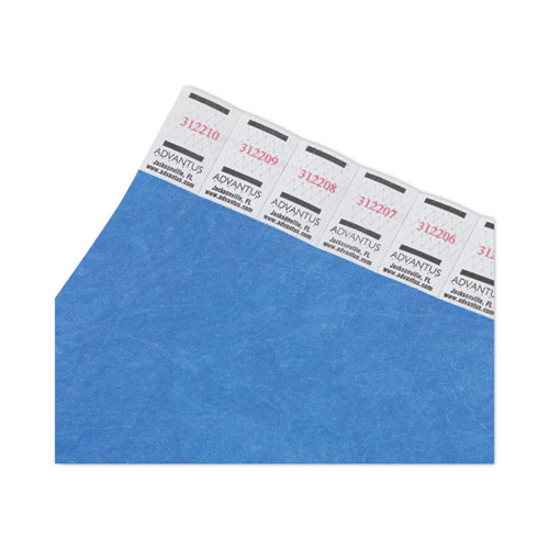 Picture of Crowd Management Wristbands, Sequentially Numbered, 10" x 0.75", Blue, 100/Pack