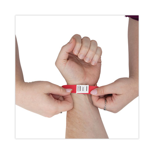 Picture of Crowd Management Wristbands, Sequentially Numbered, 9.75" x 0.75", Red, 500/Pack