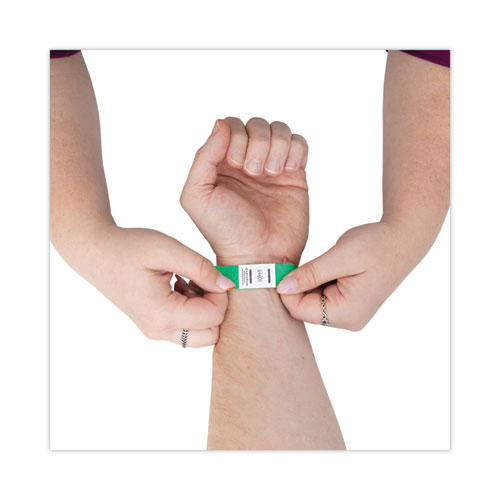 Picture of Crowd Management Wristbands, Sequentially Numbered, 9.75" x 0.75", Green, 500/Pack