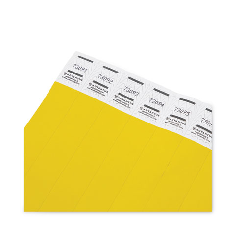 Picture of Crowd Management Wristbands, Sequentially Numbered, 10" x 0.75", Yellow, 100/Pack