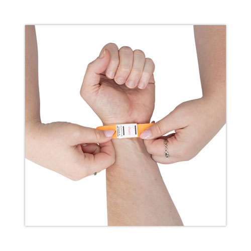 Picture of Crowd Management Wristbands, Sequentially Numbered, 9.75" x 0.75", Neon Orange, 500/Pack